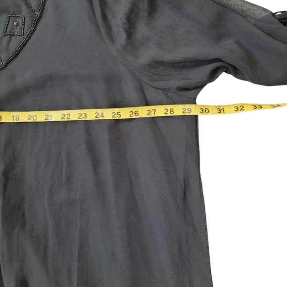 ULLA POPKEN Black A-Line Beaded Maxi Dress Size 32/34 - Picture 13 of 15